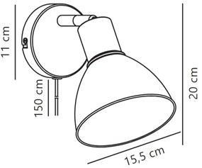 Spot de perete Nordlux POP 1xE27/18W/230V verde-mentă