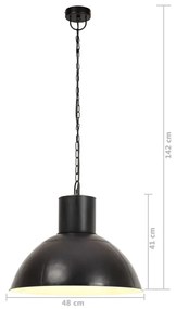 Lampa suspendata, negru, rotund, 48 cm, 25 W, E27 1,    48 cm, Negru,    48 cm