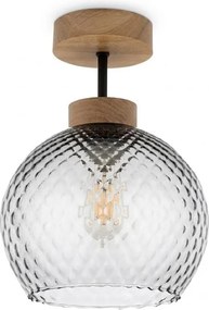 BRILAGI - LED plafonieră aplicată R GLASS 1xE27/60W/230V Ø 18 cm stejar/gri fumuriu