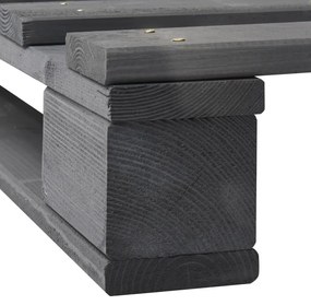 Cadru de pat din paleti, gri, 100 x 200 cm, lemn masiv de pin Gri, 100 x 200 cm