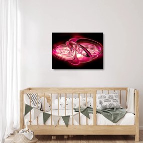 Tablou pe sticlă cu fractali roz (70x50 cm)