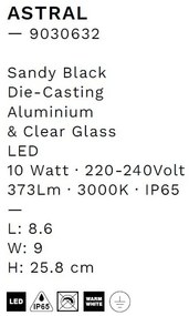 Aplica de perete LED iluminat exterior decorativ IP65 ASTRAL