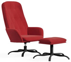 3097635 vidaXL Scaun de relaxare cu taburet, roșu vin, catifea