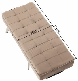 Fotoliu extensibil, gri maro TAUPE/crom, REMAN