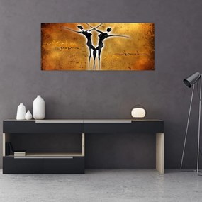 Tablou perechii dansând pictate (120x50 cm)