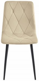 Scaun de dining din catifea bej deschis LIBRA cu picioare negre