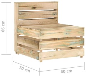 Set mobilier de gradina, 3 piese, lemn de pin verde tratat Verde, 3