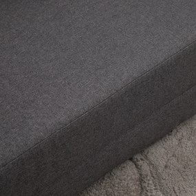 HOMCOM Fotoliu de podea cu pat pliabil, design 2 în 1, pernă detașabilă, 60 x 80 x 56 cm, Gri închis | Aosom Romania