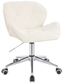 HR111K Scaun Crem Boucle cu Bază Cromata