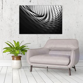 Tablou abstract - spirală alb neagră (90x60 cm)