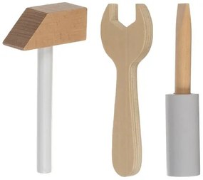 Banc de lucru din lemn pentru copii cu unelte - jucărie educativă 3în1