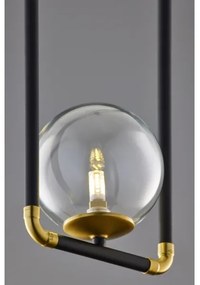 Lustră pe cablu Jupiter 2023 ZAFRA 1xG9/10W/230V negru/auriu/transparent