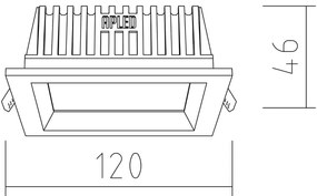 Corp de iluminat LED încastrat SQUARE LED/6W/230V 3000K 12x12 cm lemn masiv stejar APLED