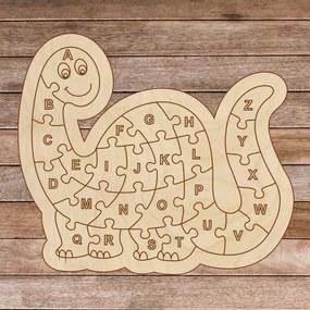 SENTOP | Puzzle din lemn pentru copii - Dinozaur și alfabet A-ZET 26 piese | SENTOP H006