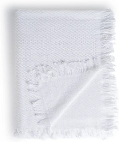 Cuvertură albă din bumbac reciclat 260x280 cm Spike – Ixia