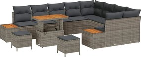 vidaXL Set de canapele pentru grădină 12 pcs Gri poliratan