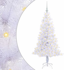 vidaXL Brad de Crăciun artificial cu 150 LED Alb 150 cm PVC și Oțel