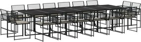 vidaXL Set mobilier de grădină cu perne, 17 piese, negru, poliratan