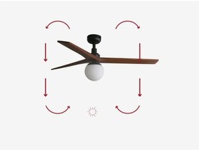 Ventilator de tavan FARO 34277-11L KLIM M 1xE27/15W/230V lemn/negru + telecomandă