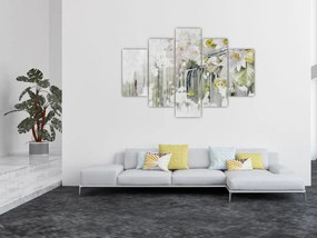 Tablou - Flori albe, vintage (150x105 cm)