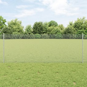 vidaXL Îngrădire cu stâlpi Argintiu 0.8 x 10 m Oțel
