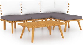 vidaXL Set mobilier de grădină cu perne, 5 piese, lemn masiv acacia