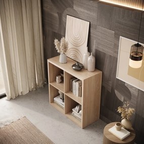 Bibliotecă, 77x77 cm, Cleo III, ADRK Furniture (Culoare: Alb)