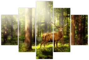 Tablou cu cerbul în pădure (150x105 cm)