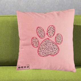 Perna Personalizata Labuta Dalmatian Roz Neon, 40x40 cm, Roz, Husa Detasabila, Perna Inclusa, BEKZ®