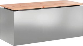 vidaXL Bancă de grădină Argintiu 100 x 40 x 43 cm Oțel galvanizat