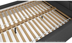 Pat matrimonial 140 cm Cirsten 140B (cu somieră) (Gri). 1099525
