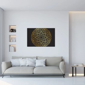 Tablou abstracției aurii (90x60 cm)