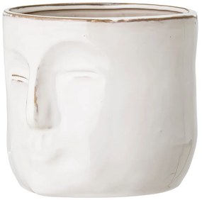 Ghiveci de teracotă Bloomingville Ignacia, înălțime 15,5 cm, alb