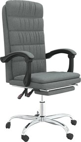 vidaXL Fotoliu de birou rabatabil, gri închis, textil