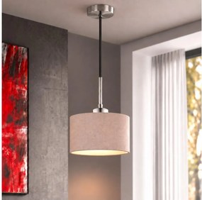 Eglo - Lampă suspendată LED pe cablu TUNJA 1xE27/60W/230V Ø 20 cm bej/negru