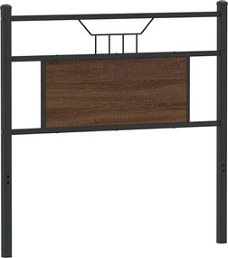 vidaXL Tăblie de pat de schimb, stejar maro, 80 cm, lemn prelucrat și oțel