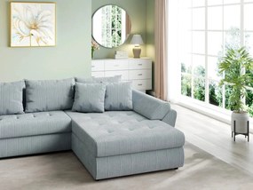 Colțar extensibil dumonde cu ladă de depozitare si sezut confortabil din spuma high-density, Loana U Zoom Grey 355x185 cm