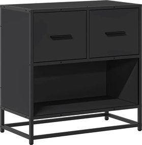 vidaXL Noptiera neagra 60x31x60 cm lemn prelucrat si metal