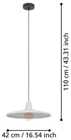 Lustră pe cablu Eglo 900833 MINIERE 1xE27/40W/230V