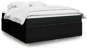 vidaXL Pat box spring cu saltea, negru, 180x200 cm, catifea