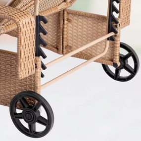 Deuba Recliner de lux cu roti, bej
