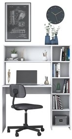 Masă de lucru cu raft RANI 113,2x141,8 cm alb