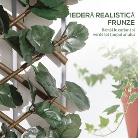 Outsunny Gard Artificial Extensibil cu 2 Secțiuni din Poliester și Ratan, 200x100 cm, Verde | Aosom Romania