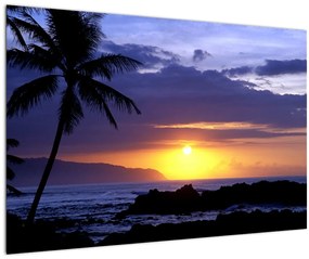 Tablou cu apus de soare deasupra mării (90x60 cm)