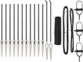 vidaXL Stâlp de gard. Gri 25 x 0,5 m (plasă de 36 mm) Oțel