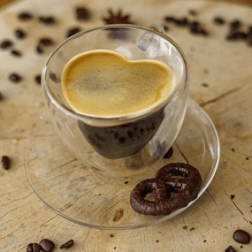 Ceaşcă termorezistentă Heart cu farfurie, 2 buc., în formă de inimă, 150 ml, HOTCOOL TYP 5