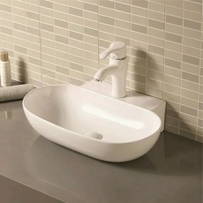 Lavoar pe blat Inter Ceramic Art alb lucios 56 cm