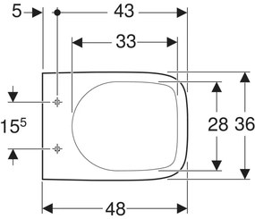 Vas wc suspendat dreptunghiular alb Geberit Selvona Compact, cu spalare verticala