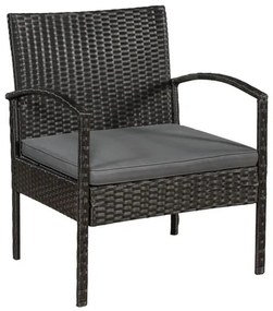 Juskys Set rattan Trinidad - negru