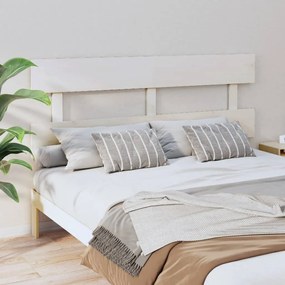 819081 vidaXL Tăblie de pat, alb, 164x3x81 cm, lemn masiv de pin